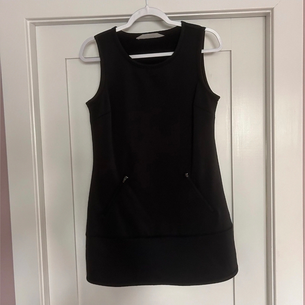 Athleta Hot When Youre Not Sleeveless Black Fleece Dress Large, XL & L Tall